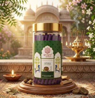 Keli Kunj Apsra Dhoop Sticks Cow Dung & Herbal Dhoop Charcoal-Free & Paraben-Free Panchagavya Dhoop
