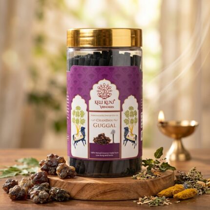 Keli Kunj Guggal Dhoop Sticks Cow Dung & Herbal Dhoop Charcoal-Free & Paraben-Free Panchagavya Dhoop