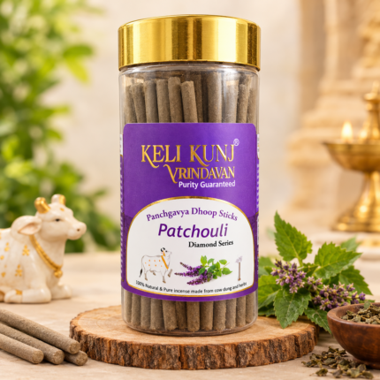 Keli Kunj Patchouli Dhoop Sticks Cow Dung & Herbal Dhoop Charcoal-Free & Paraben-Free Panchagavya Dhoop