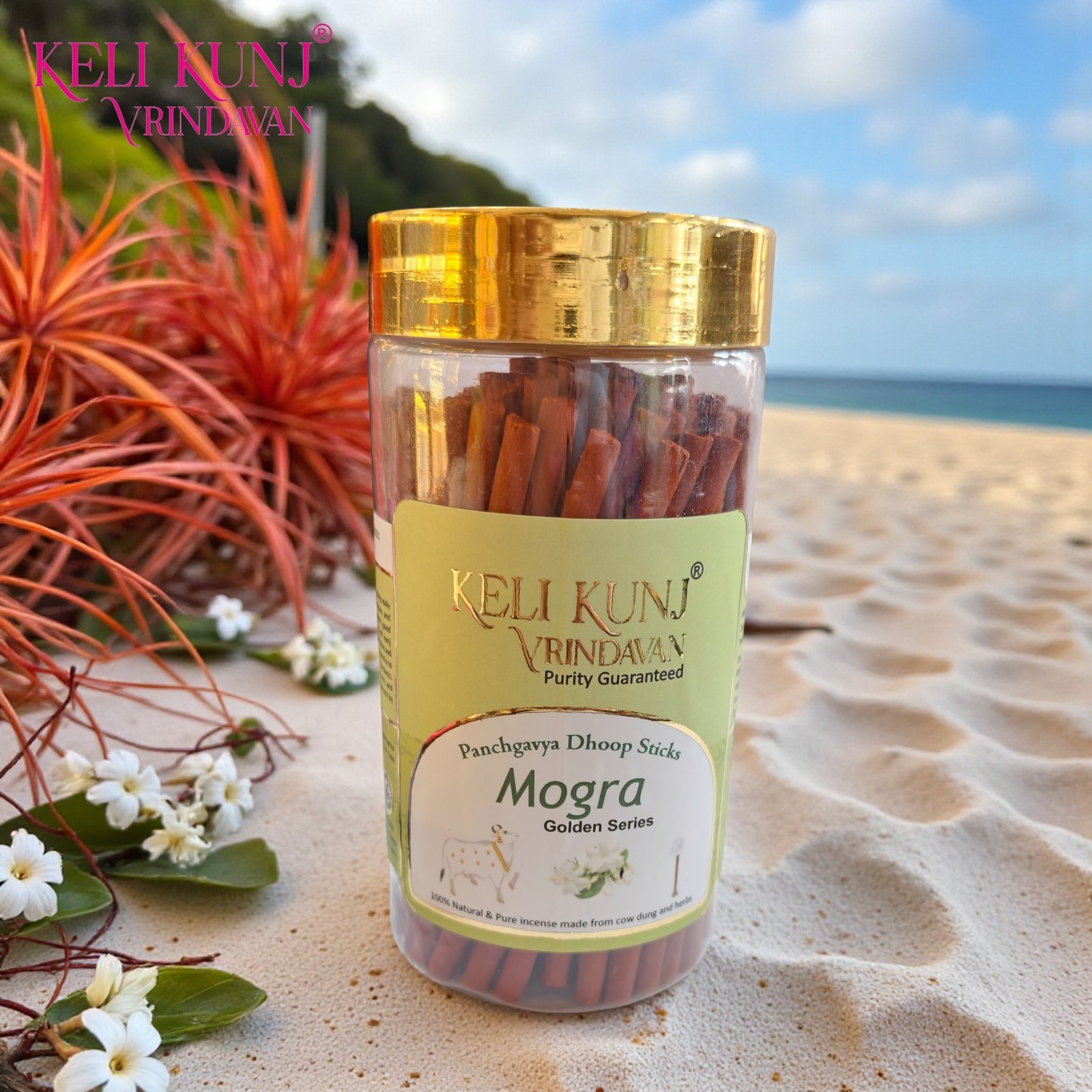 Mogra Dhoop Sticks By Keli Kunj Mogra Dhoop Sticks By Keli Kunj | Keli Kunj Panchgavya Mogra Dhoop Sticks Made With Cow Dung & Herbs - Image 1