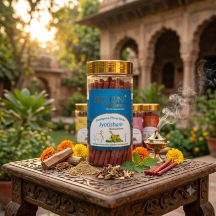 Keli Kunj Jyotisham Dhoop Sticks Cow Dung & Herbal Dhoop Charcoal-Free & Paraben-Free Panchagavya Dhoop