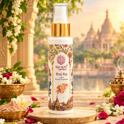 Keli Kunj Braj Raj Perfume Spray 100ml 100% Alcohol-Free Natural Fragrance for Thakur Ji Seva, Room & Car