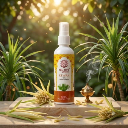 Keli Kunj Kewra Perfume Spray – 100% Alcohol-Free Natural Vetiver Fragrance | Thakur Ji & Shri Ji Seva | Room & Car Perfume