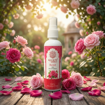 Keli Kunj Rose Perfume Spray – 100% Alcohol-Free Natural Vetiver Fragrance | Thakur Ji & Shri Ji Seva | Room & Car Perfume